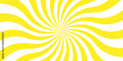 Vector sunray stripe background. Light sunburst glowing background. Sunburst pattern summer social banner. vector illustration pattern beam rays. Spiral radial striped backdrop design.	