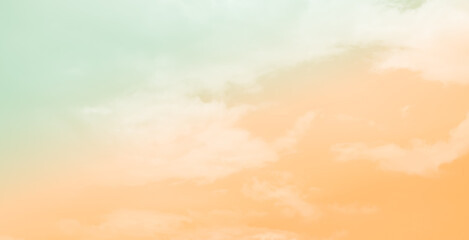 Fototapete Sonnenuntergang Sky pastel background orange green gradient sunset sunrise summer abstract sky evening soft effect pattern texture design nature spring light beauty template  © wing-wing