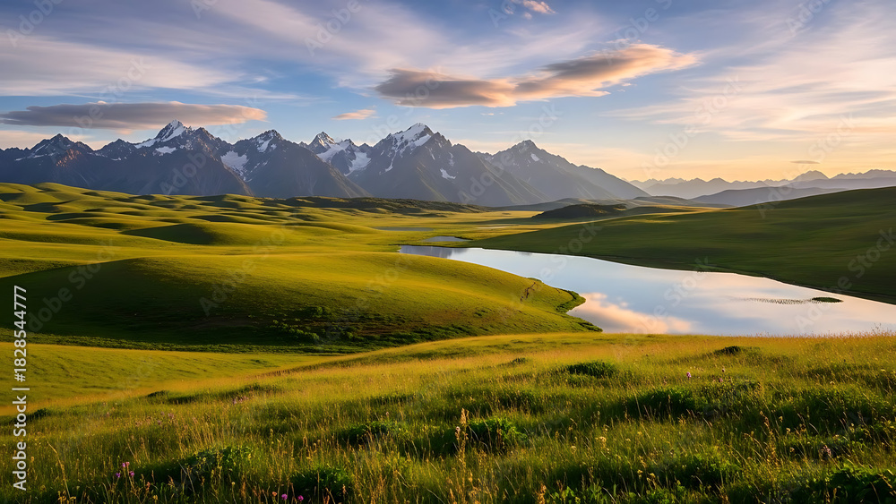 Fototapeta premium Sunlight Through Dense Green Forest 