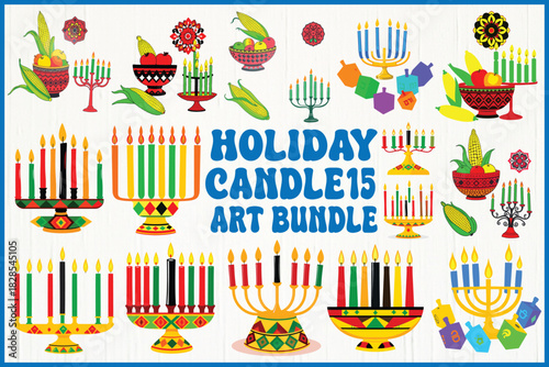 Vibrant Kwanzaa and Hanukkah holiday celebration
