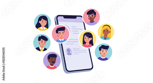 Digital Communication and Social Networking with Diverse Profile Icons on