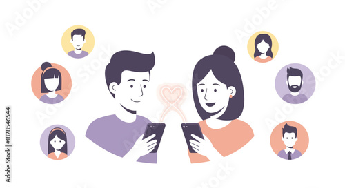 modern digital communication among diverse young adults sharing messages