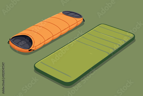 Depicting Minimal Bold Sleeping Bag And Inf Elegant Professional Photo