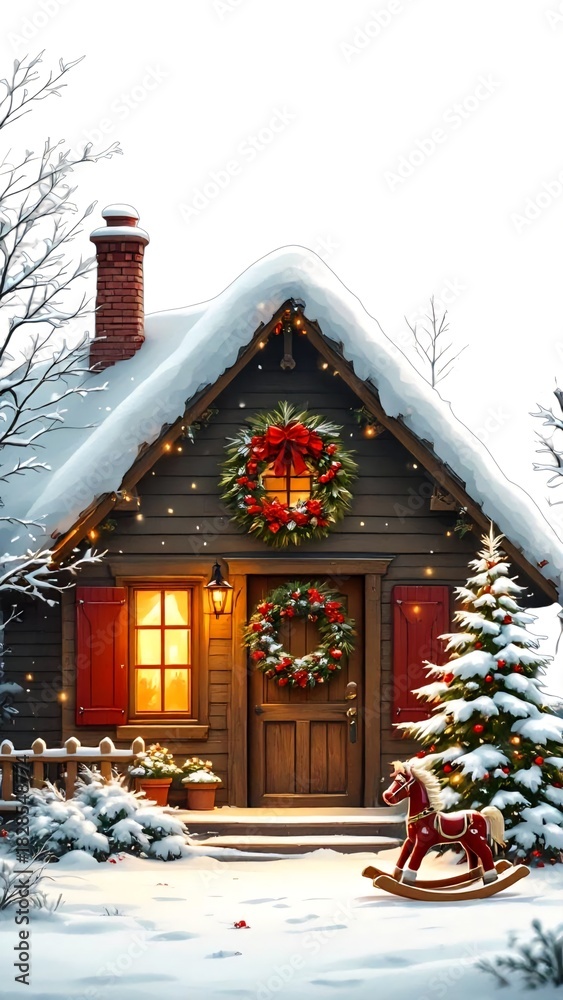 Fototapeta premium christmas house in the snow