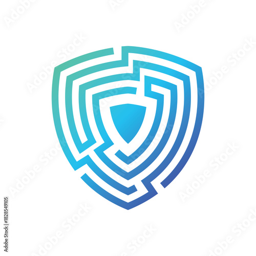 Tech shield security logo for business protection safe secure guard