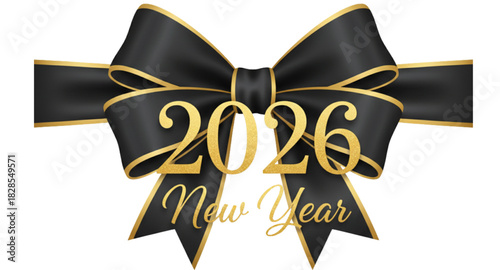 golden bow with ribbon