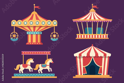 Carnival Festival Icons With Bold High-Quality Stock Image Suitable for Design