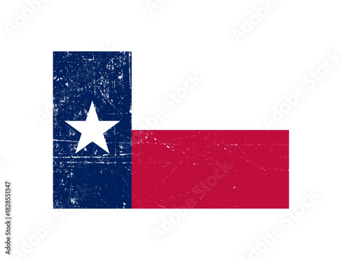Vintage flag of Texas state, US with scratches