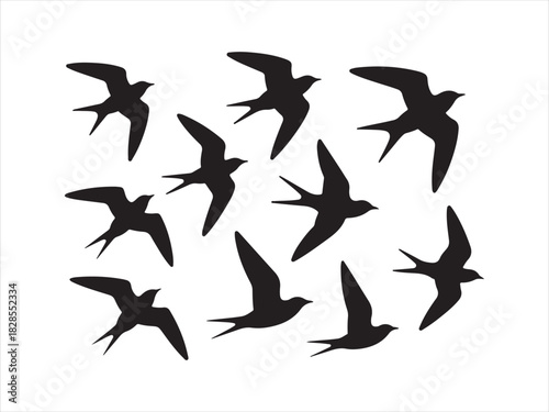 Flying Birds Silhouette | Flock of Bird Icons