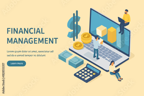 Financial research concept. Can use for web banner, infographics, hero images. Flat isometric vector illustration isolated on white background.