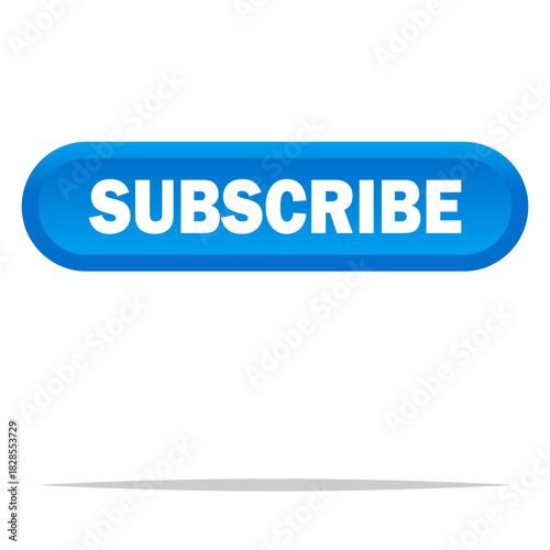 Blue subscribe button vector isolated illustration