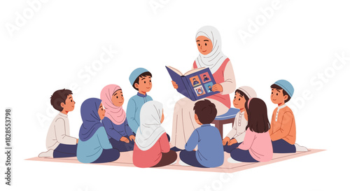 Educational Storytelling Session with Children in a Classroom Setting