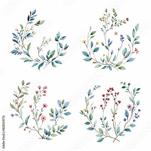  Cherry blossom floral pattern with pink blossoms on a decorative spring branch