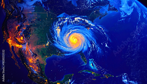 View of a storm from space / scientific observation