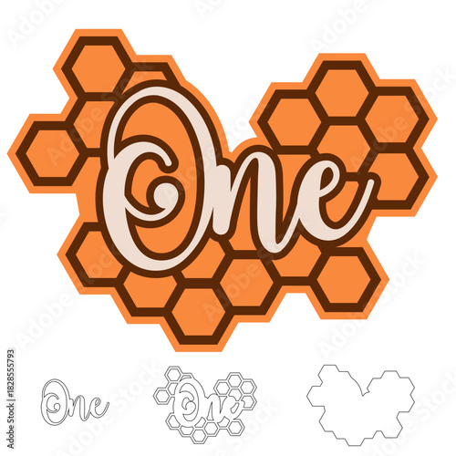 Sweet One cake topper, First Birthday layered decoration, svg files for cutting