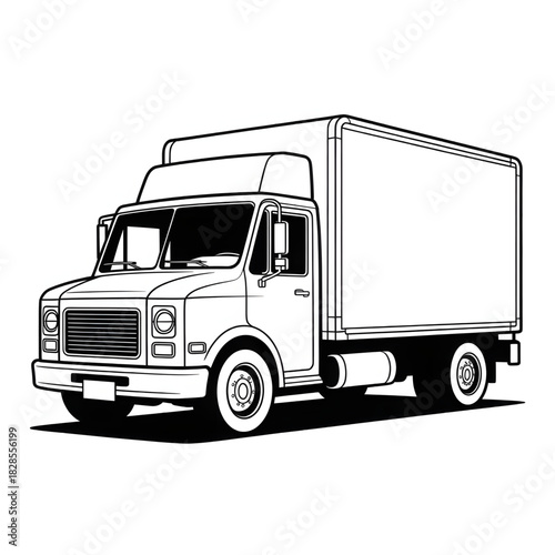 Dalivery truck illustration vector style coloring page