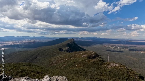 Mount Abrupt Summit in Grampians National Park, Victoria, Australia - Rugged Peak Overlooking Eucalypt Forests and Rolling Ranges