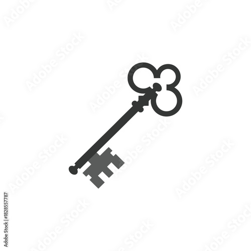 Vintage Decorative Key Icon – Antique Security Key Illustration