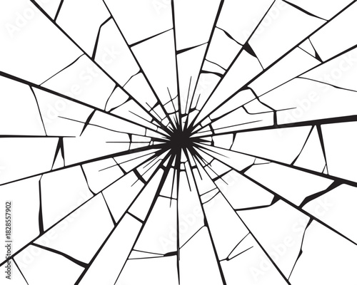 Cracked Glass Vector Background with Broken Effect Shattered Fragmented Surface Isolated on Transparent Background Illustration for Design 130 Ch
