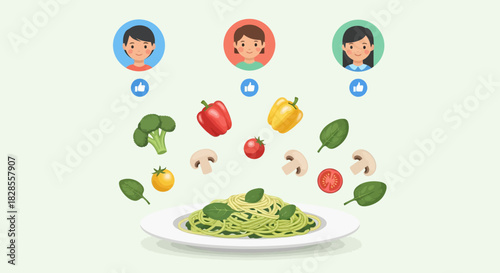 healthy eating preferences and vegetable selection choices illustrated by