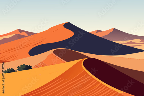Depicting Minimalist Geometric Desert With Giant Dune Crisp Creative Visual