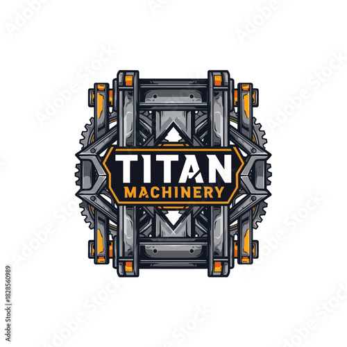 Titan Machinery Logo Design Depicting Industrial Equipment and Machinery.