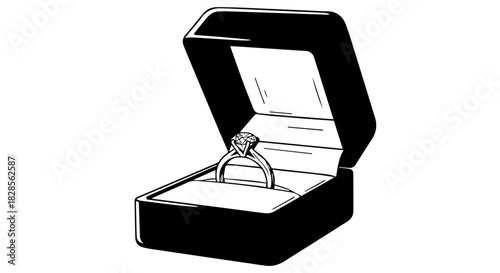 Elegant engagement ring showcased in an open velvet jewelry box for a memorable gift moment.