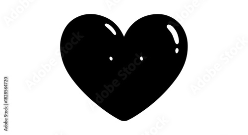 Bold black heart silhouette vector for design and branding projects.