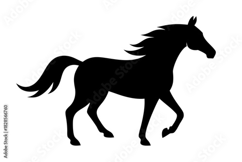 Morgan horse silhouette vector, Horse black symbol
