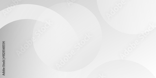 A minimalist abstract background featuring overlapping curves and circular shapes in various shades of gray, creating a smooth gradient and subtle depth