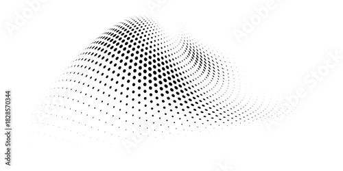 Black on white abstract dotted halftone background