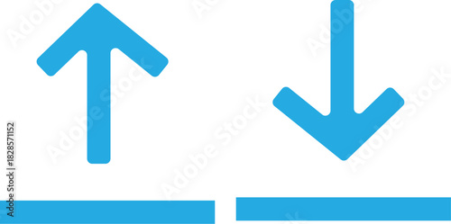 Set of upload and download icons. download and upload icon button. Files download and upload icons symbol in line and flat style on white background
