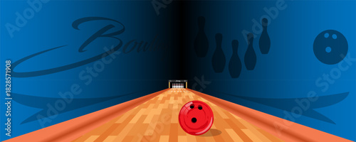 Bowling club interior bowling tournament vector