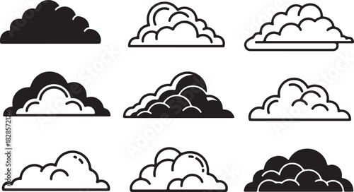 Collection of Cloud Icons Weather and Nature Vector Graphics