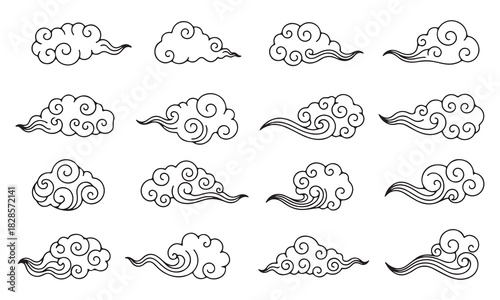 Whimsical Cloud Vectors A Collection of Outlined Sky Designs