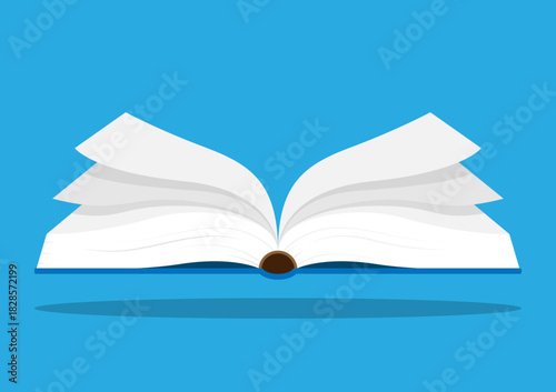 Open Book With Flipping Pages. EPS10 Vector