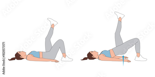 Single-Leg Glute Bridge Exercise Illustration for Buttock and Hamstring Strength Training