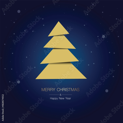 Merry Christmas And Happy New Year Card Vector Design.