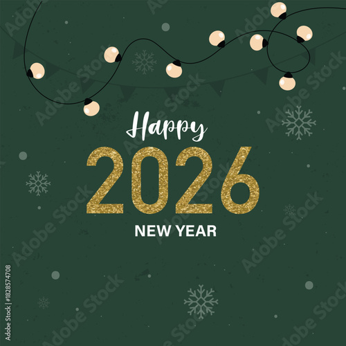 Merry Christmas And Happy New Year Card Vector Design.