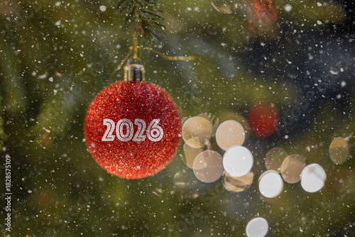 Decorated Christmas Tree with Glowing Lights