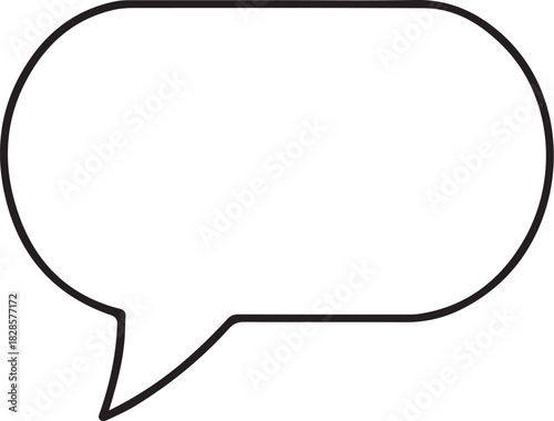 Oval Speech Bubble Talk Monologue Hand-drawn Sketch Drawing Vector Illustration, Line Linear Symbol Engraving Coloring Book, Black and White Isolated