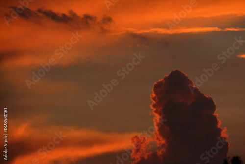 夕暮れ時の厚い雲