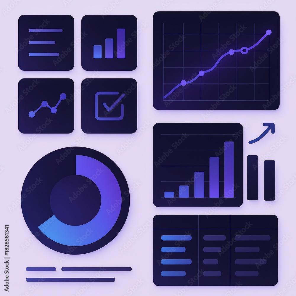 Fototapeta premium Analytical dashboard featuring dynamic charts and statistics emphasizing data visualization trends in a sleek modern design capturing the essence of information management