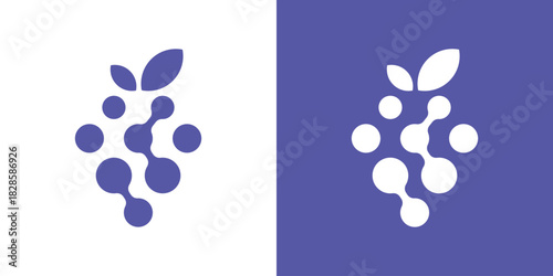 A dual-meaning logo combining a grape cluster with subtle connection lines, symbolizing growth, networking, and natural harmony in a clean modern style.