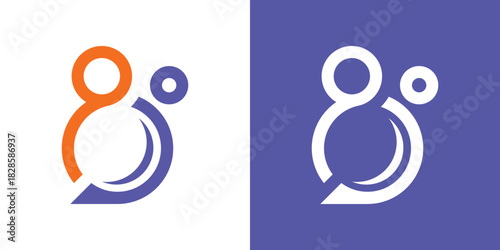 A dual-meaning logo combining a person and a child in a unified abstract form, symbolizing care, protection, and family connection in a clean modern style