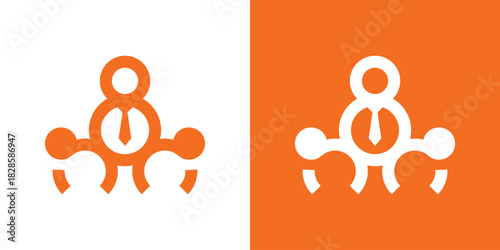 A dual-meaning logo combining a person and a job symbol, merging human identity with professional purpose in a clean, modern, and balanced abstract form