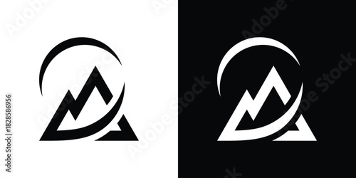 A dual-meaning logo combining a mountain silhouette and an upward arrow, symbolizing growth, ambition, and reaching new heights in a clean and modern style