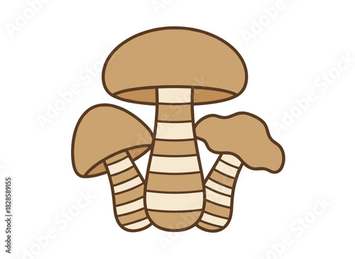 Pale toadstool and poisonous mushroom, including large and small toxic death caps, a hazardous, inedible autumn fungus composition, depicted as a flat vector illustration on a white background