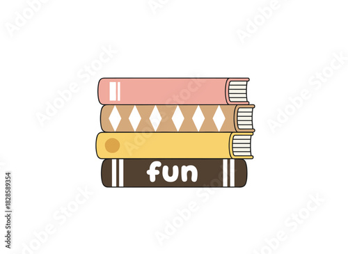 A stack of books lies on a white background, featuring educational and fictional literature for reading and study, including academic textbooks and classic novels in hardcover, depicted in a flat