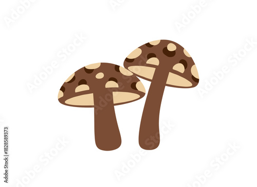 Brown Morchella elata, an edible fungus with a honeycomb cap and stalk, commonly found in autumn forests, depicted as a flat vector illustration on a white background